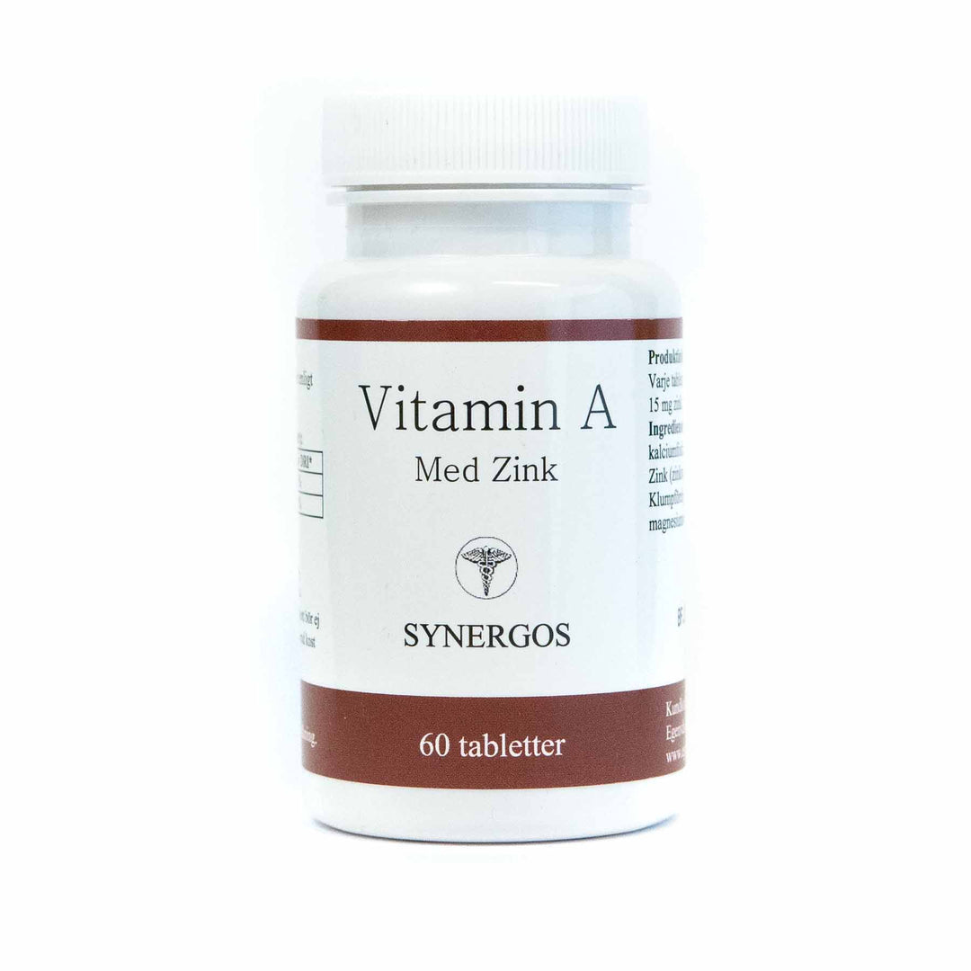 A-vitamin med Zink, Synergos, 60 tabletter