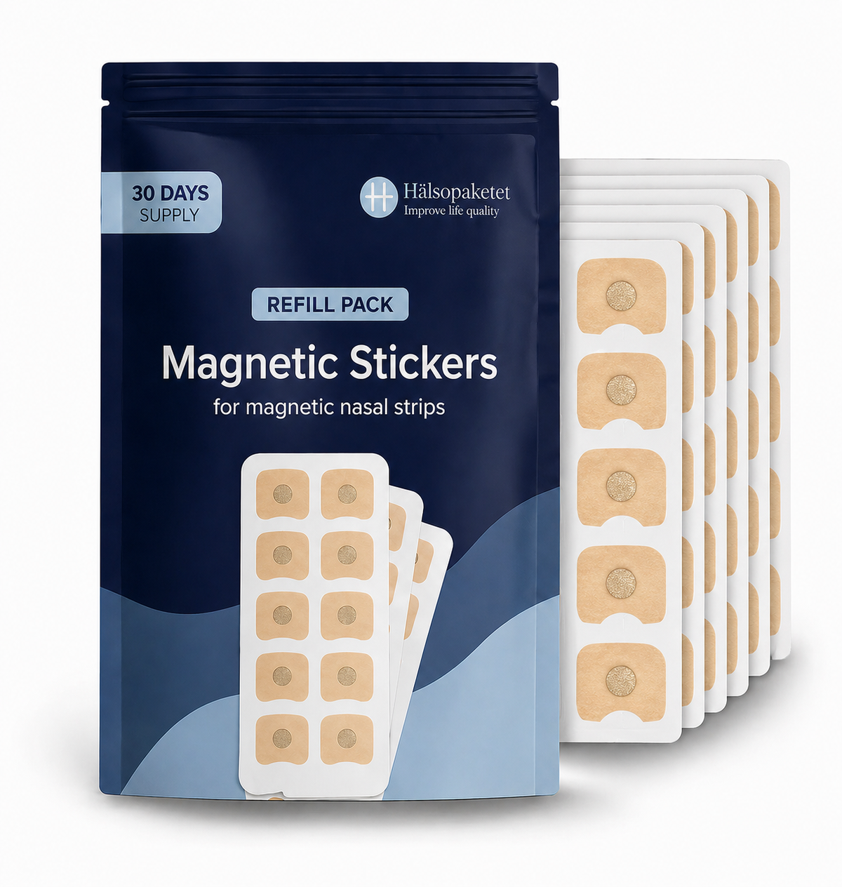 Refill pack 30 par - Magnetiska näsremsor