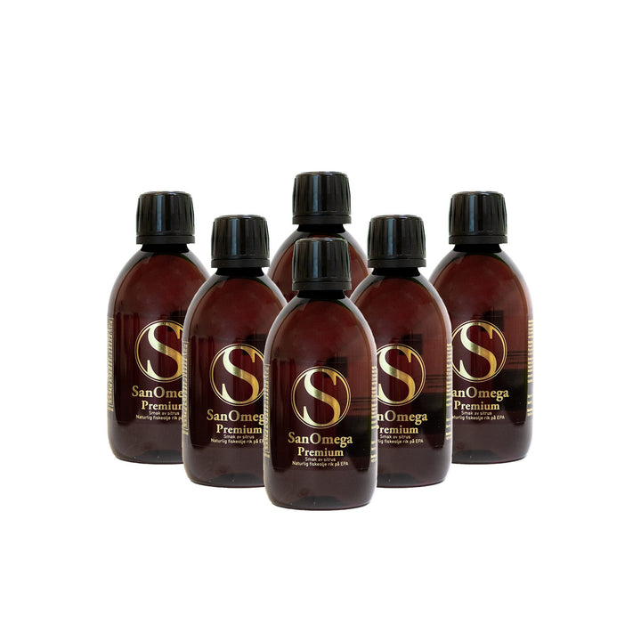 SanOmega Premium 6-pack, Omega-3, Citrus, 300ml x 6