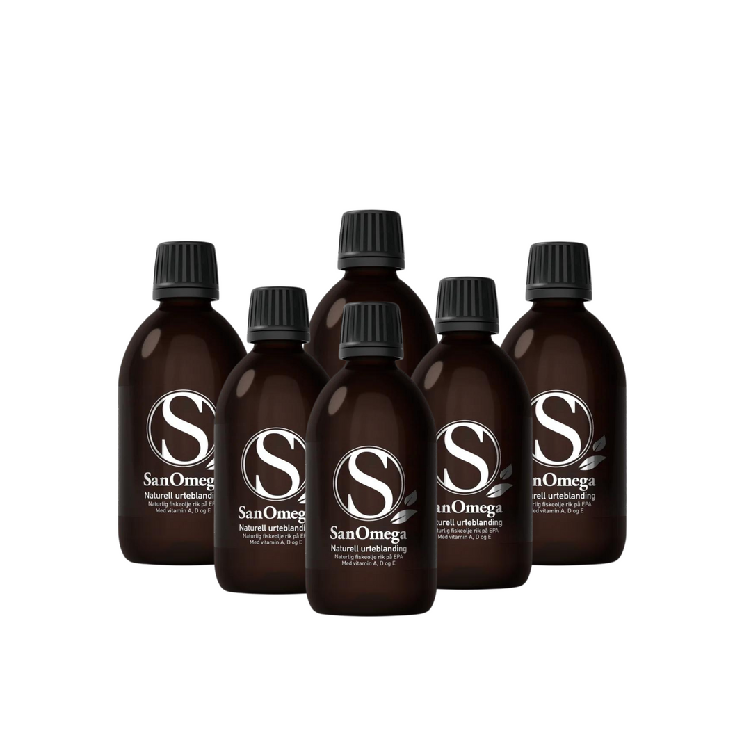 SanOmega Premium 6-pack, Omega-3, Citrus, 300ml x 6
